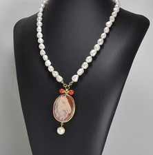 COLLANA ARGENTO DORATO PERLE