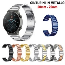 CINTURINO IN ACCIAIO ORO NERO ARGENTO PESCA GIALLO BLU 18mm 20mm 22mm 24mm