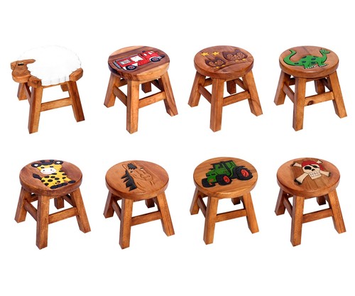 Sgabelli legno motivo animali - sgabelli,