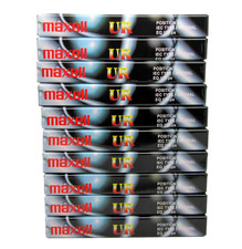 Confezione da 10 NASTRI AUDIOCASSETTE VUOTE MAXELL UR 60 MINUTI NUOVE E SIGILLATE