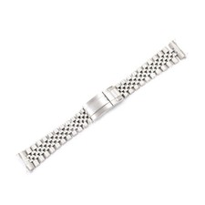Bracciale jubilee tipo Rolex 20mm acciaio pieno con chiusura Oyster