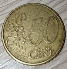 Moneta  da 50centesimi anno 2002 con errore di conio. 