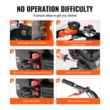 VEVOR Motozappa Termica Motore a Benzina 212CC 4 Tempi Fioriera Orto Giardino