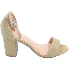 Sandalo alto donna oro tessuto