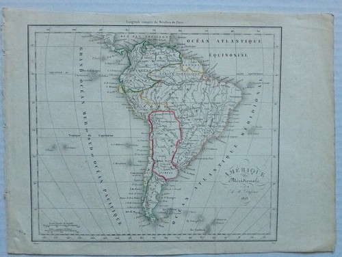 Antica incisione 1828 - , mappa