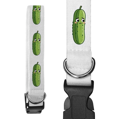 Sad cucumber dog collars - 'sad, cucumber'