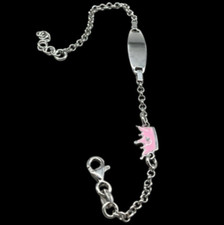 Bracciale Bambina corona rosa