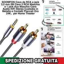 Cavo Da 2 RCA Maschio a Jack