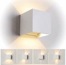APPLIQUE LED 12W FARO CUBO FARETTO LAMPADA PARETE MURO DOPPIA LUCE IP65 MODERNO