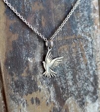 Collana girocollo acciaio ciondolo colomba della pace, fatto a mano, Palestina