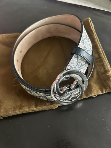 Gucci cintura uomo blu/grigio