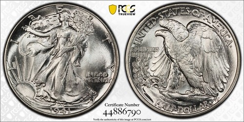 1941 walking liberty half - liberty,