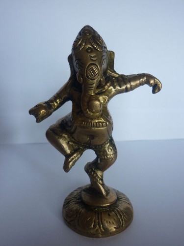 Ganesh che danza metallo oro - ganesh,