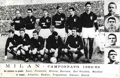 Cartolina milan 1962 - milan, 1962/63