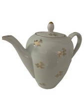 Bavaria Teiera Porcellana Bianca Oro Fiori Vintage