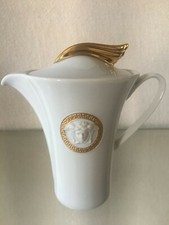 Versace Rosenthal  médaillon méandre d'or lattiera con coperchio