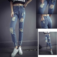 Jeans pantaloni donna tagliati - jeans,