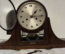 Kienzle Clock In Oak Case With Pendulum Display Window Vintage 1929