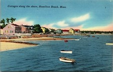 Hamilton Beach Massachusetts Cottages Along The Shore cartolina d'epoca 