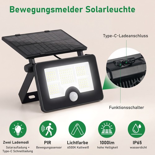 Proiettore luce solare - solare, 122led