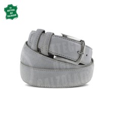 Cintura di pelle scamosciata color grigio chiaro artigianale made in Italy