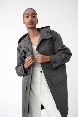 Parka trench grigio zara xs - zara, tg:xs