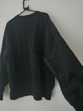 Felpa Nera Aplique Crewneck