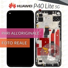 DISPLAY HUAWEI P40 LITE 5G CDY-NX9A SCHERMO FRAME NERO LCD VETRO PARI ORIGINALE