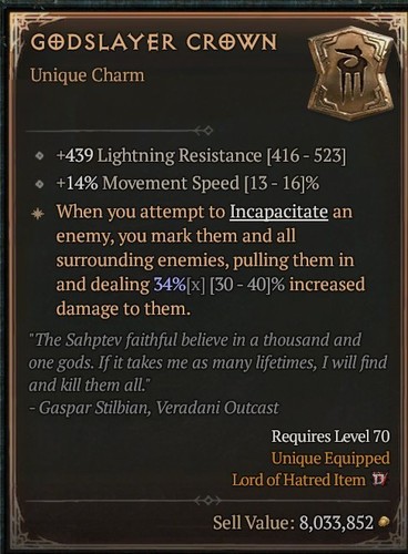 Godslayer crowm charm - godslayer,