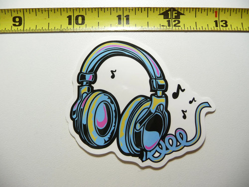 Cuffie note piccolo adesivo - note,