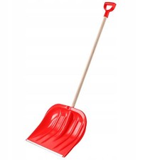 KADAX Pala da Neve, Pala Spazzaneve con Manico in Legno, 49 x 132 cm, Rosso