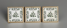 LOTTO DI 3 - Vintage Natale Agrifoglio Piastrella Trivet Legno Vacanze Giappone 6 3/4" Quadrato