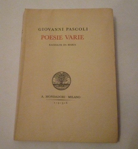 Giovanni pascoli poesie varie - poesie,