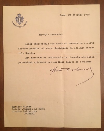 Lettera firmata vittorio - lettera,