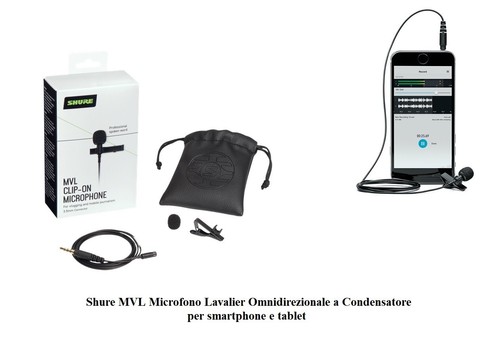 Shure mvl microfono lavalier - microfono,