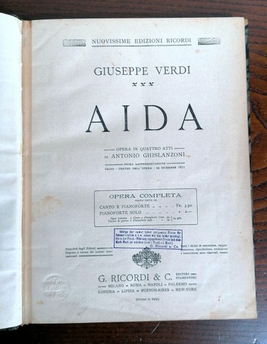 Spartito aida opera completa - spartito,