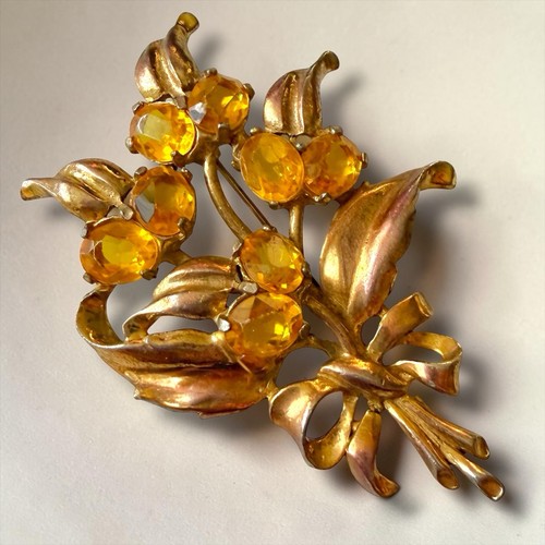 Spilla strass ambra vaso