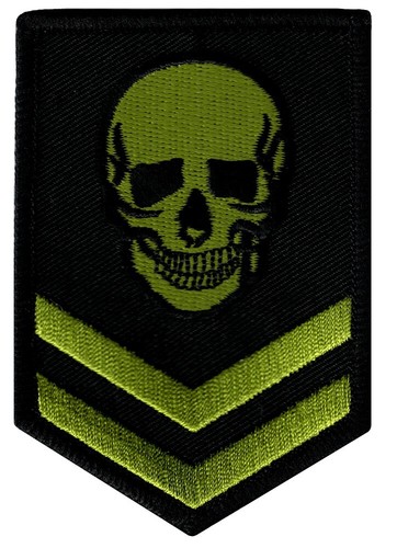 Iron patch green skull - -,