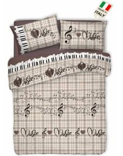 Copri piumino musica letto matrimoniale e singolo note musicali Made Italy stock