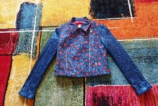 Giacca biker da bimba, in cotone, con paillettes, by PARROT, Tg.10 anni