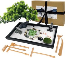 LuXianYS Zen Garden, Mini Giardino, Kit da giardino giapponese Zen per scrivania