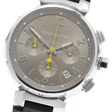 Orologio Uomo Automatico LOUIS VUITTON Tambour Q1122 Cronografo Quadrante Marrone_910309