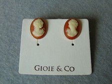 ORECCHINI  DA DONNA A LOBO IMITAZIONE CAMMEO GIOIE& CO.IN ARGENTO PLACCATO ORO