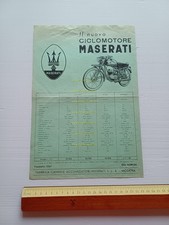 MASERATI ciclomotore 50 e produzione modelli anni 50 depliant italiano originale