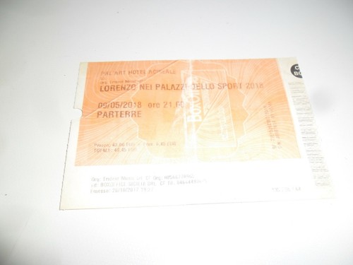 Biglietto lorenzo jovanotti - biglietto,