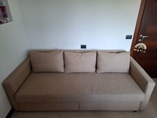 divanoletto 3 posti contenitore tessuto beige IKEA Friheten ottime condizioni