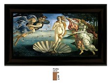 BOTTICELLI, La Venere, Stampa su tela con Cornice in legno Nera Spessa cm 2