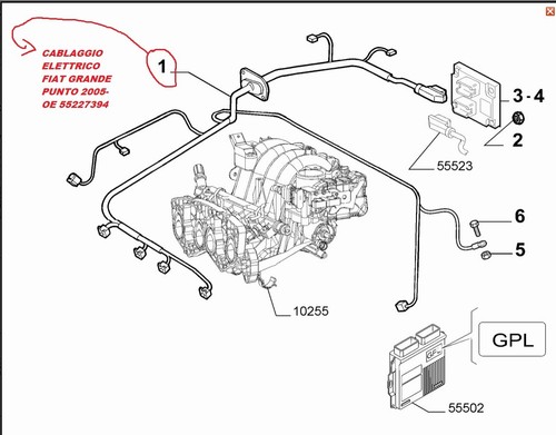 55227394 cablaggio motore - motore, fiat