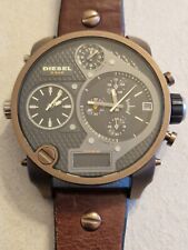 WATCH DIESEL CHRONO ACCIAIO IP BRONZE PELLE BROWN DZ7246 - NEW (LIST. € 299)