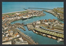 CPSM, DIEPPE - VUE AÉRIENNE du PORT et du CHENAL, Editions ESTEL, Vierge, 60's
